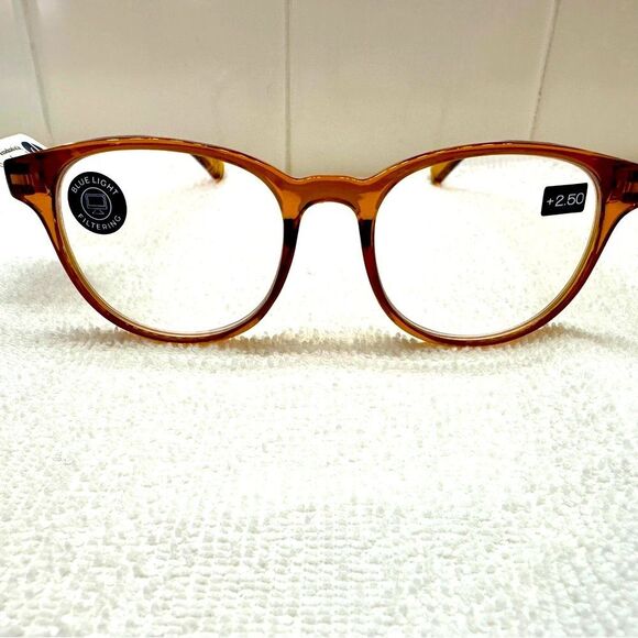 Peepers Orion Amber Readers Blue Light Blocking Reading Glasses 2.50 • NEW • main image 5